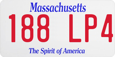 MA license plate 188LP4