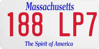 MA license plate 188LP7