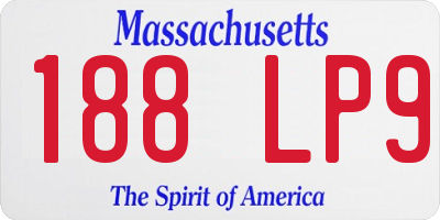 MA license plate 188LP9