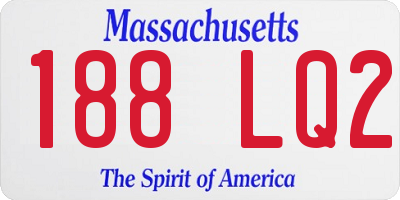 MA license plate 188LQ2