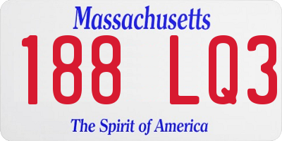 MA license plate 188LQ3