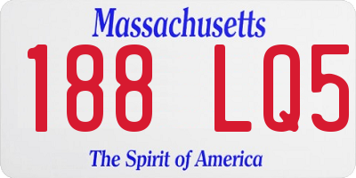 MA license plate 188LQ5