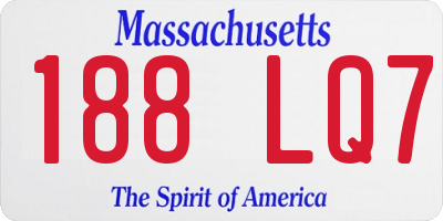MA license plate 188LQ7