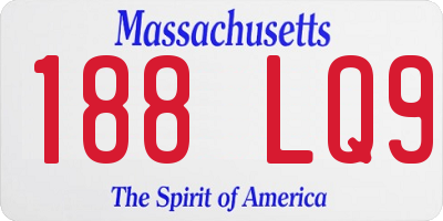 MA license plate 188LQ9