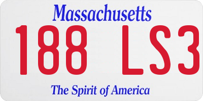 MA license plate 188LS3