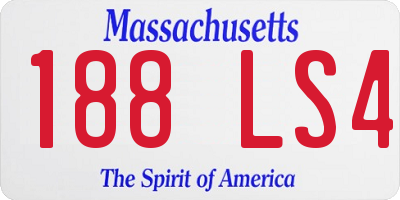 MA license plate 188LS4