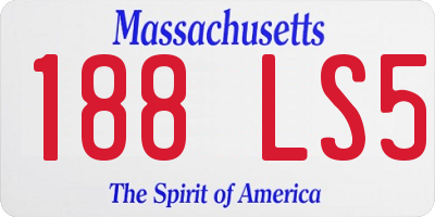 MA license plate 188LS5