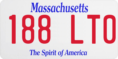 MA license plate 188LT0