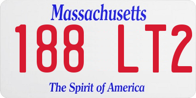 MA license plate 188LT2
