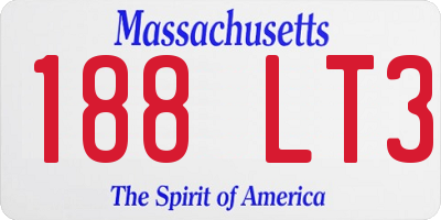 MA license plate 188LT3