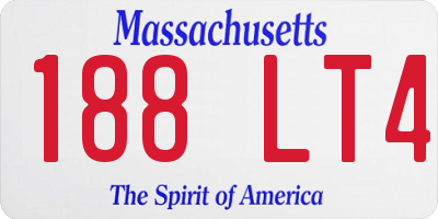 MA license plate 188LT4