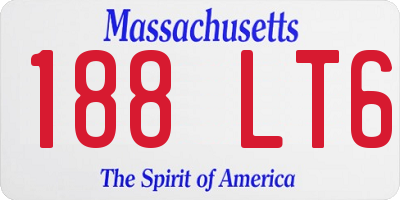MA license plate 188LT6