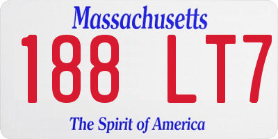 MA license plate 188LT7