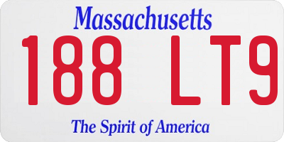MA license plate 188LT9