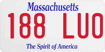 MA license plate 188LU0