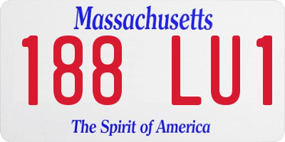 MA license plate 188LU1