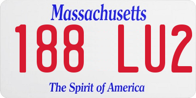 MA license plate 188LU2