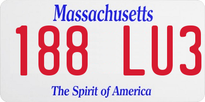 MA license plate 188LU3
