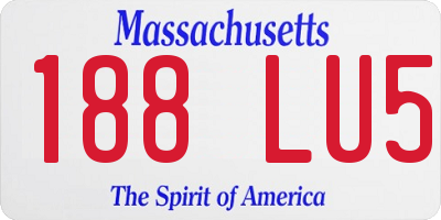 MA license plate 188LU5