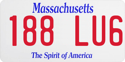 MA license plate 188LU6