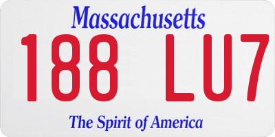 MA license plate 188LU7