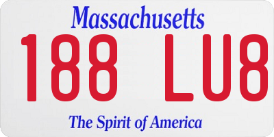 MA license plate 188LU8