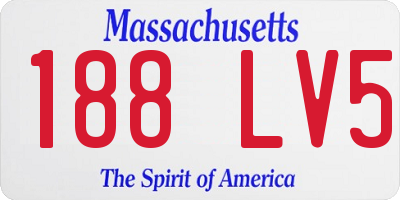 MA license plate 188LV5