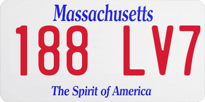 MA license plate 188LV7