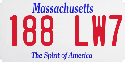 MA license plate 188LW7