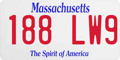 MA license plate 188LW9