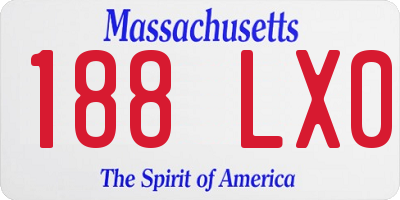 MA license plate 188LX0