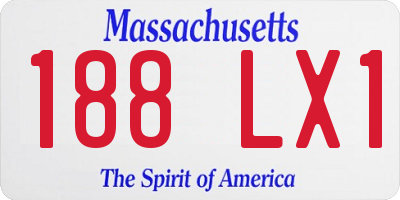MA license plate 188LX1