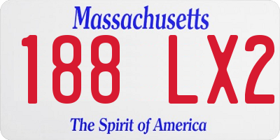 MA license plate 188LX2