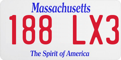 MA license plate 188LX3