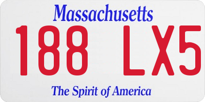 MA license plate 188LX5