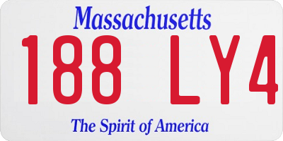 MA license plate 188LY4
