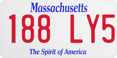 MA license plate 188LY5