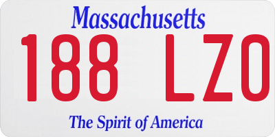 MA license plate 188LZ0