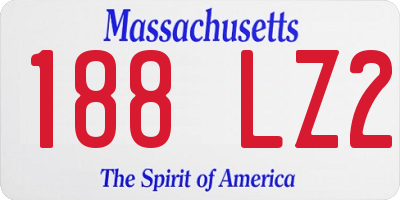 MA license plate 188LZ2