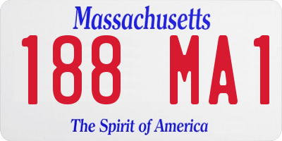 MA license plate 188MA1