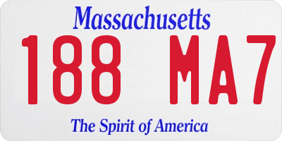 MA license plate 188MA7