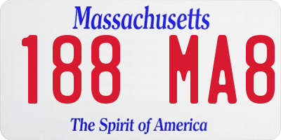 MA license plate 188MA8