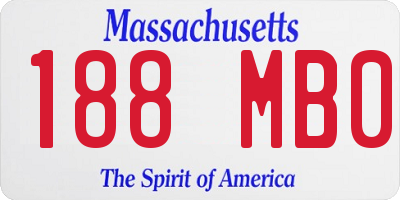 MA license plate 188MB0