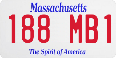 MA license plate 188MB1