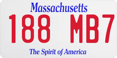 MA license plate 188MB7