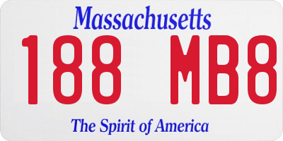 MA license plate 188MB8