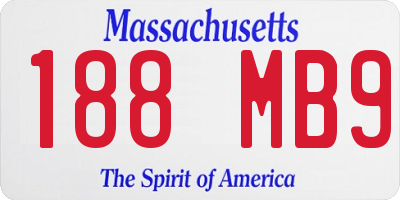 MA license plate 188MB9