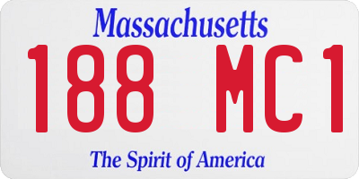 MA license plate 188MC1