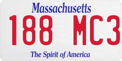 MA license plate 188MC3