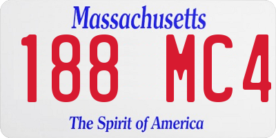 MA license plate 188MC4